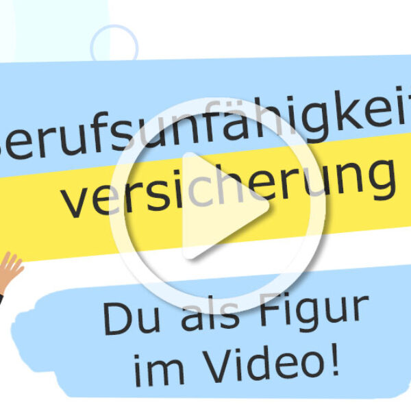 Berufsunfähigkeitsversicherung Erklärvideo mit eigener Figur