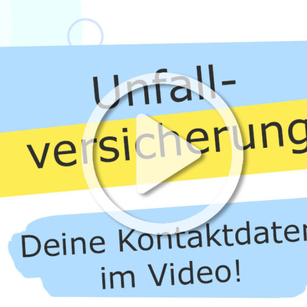 Unfallversicherung Erklärvideo mit Kontaktdaten